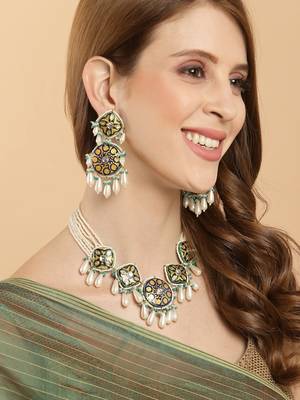 Blue pearl necklace-sets 1
