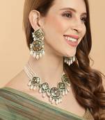 Blue pearl necklace-sets