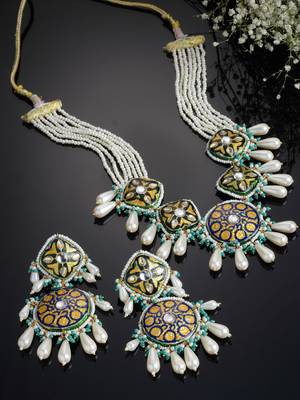 Blue pearl necklace-sets 2