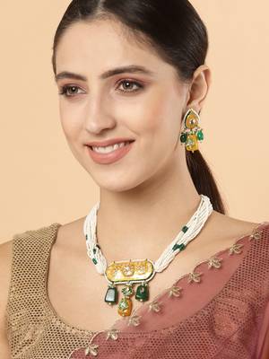 Green pearl necklace-sets 1