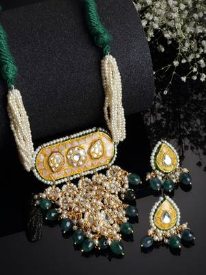 Yellow pearl necklace-sets 2