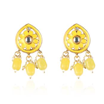 Mad Club Meenakari Long Multistrand Beaded Bridal Necklace Earring & Ring Set For Women 3