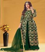  Georgette Palazzo Salwar Suit With Embroidery And Stone Work Wedding Party Wear