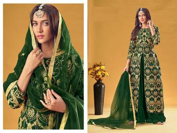  Georgette Palazzo Salwar Suit With Embroidery And Stone Work Wedding Party Wear 3
