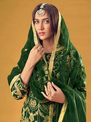  Georgette Palazzo Salwar Suit With Embroidery And Stone Work Wedding Party Wear 4