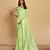 Light green plain linen saree with blouse