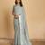 Grey plain linen saree with blouse