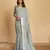 Grey plain linen saree with blouse