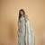 Grey plain linen saree with blouse