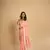 Pink plain linen saree with blouse