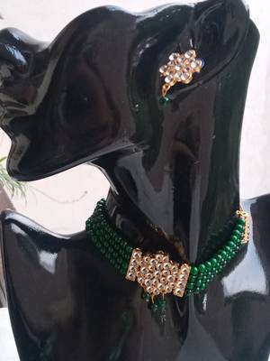 Green pearl necklace set 2