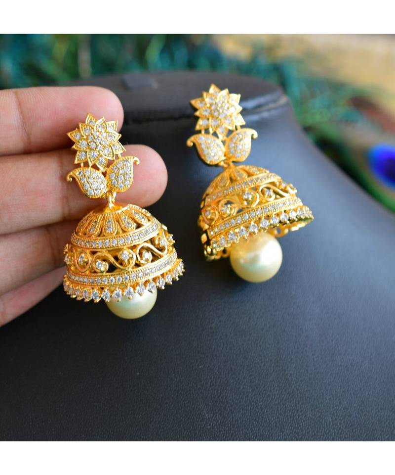 Gold tone cz ruby-emerald designer necklace set dj-07137