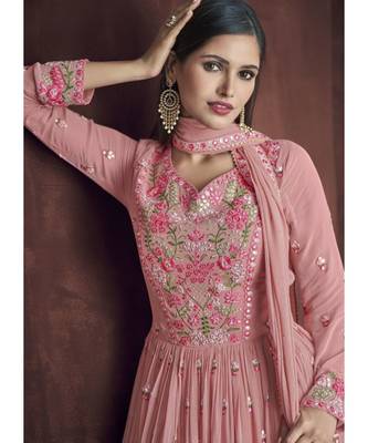 Dark Pink Georgette Pakistani Salwar Kameez 2