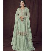 Turquoise Georgette Pakistani Salwar Kameez
