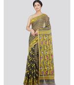 Pinkloom Women'S Grey Hand Woven Jamdani-Sarees Without Blouse