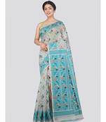 Pinkloom Women'S White Hand Woven Jamdani-Sarees Without Blouse