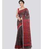 Pinkloom Women'S Grey Hand Woven Jamdani-Sarees Without Blouse