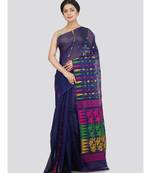 Pinkloom Women'S Blue Hand Woven Jamdani-Sarees Without Blouse