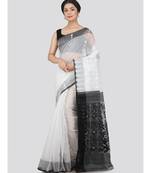Pinkloom Women'S White Hand Woven Jamdani-Sarees Without Blouse