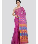 Pinkloom Women'S Lavender Hand Woven Jamdani-Sarees Without Blouse