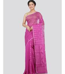 Pinkloom Women'S Lavender Hand Woven Jamdani-Sarees Without Blouse