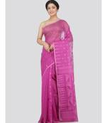 Pinkloom Women'S Lavender Hand Woven Jamdani-Sarees Without Blouse
