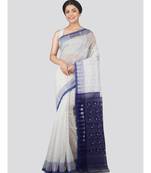 Pinkloom Women'S White Hand Woven Jamdani-Sarees Without Blouse