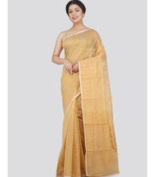 Pinkloom Women'S Beige Hand Woven Jamdani-Sarees Without Blouse