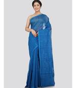 Pinkloom Women'S Blue Hand Woven Jamdani-Sarees Without Blouse