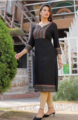 G COLLECTION BLACKprinted rayon kurtas-and-kurtis 1