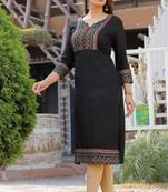 G COLLECTION BLACKprinted rayon kurtas-and-kurtis