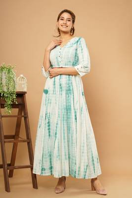 White printed cotton cotton-kurtis 2