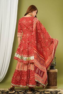 Maroon printed cotton cotton-kurtis 3