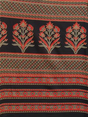 Black printed cotton saree with blouse 4