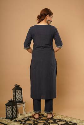 Blue printed cotton cotton-kurtis 3