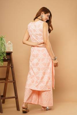 Peach printed cotton -kurtis 3
