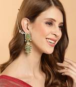 Green pearl earrings