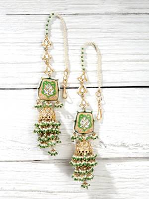 Green pearl earrings 2