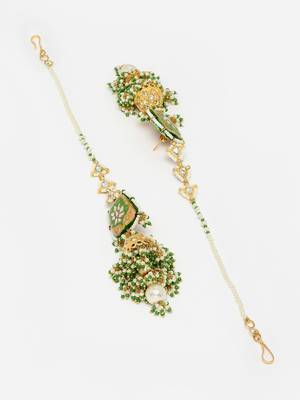 Green pearl earrings 4