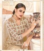 Brown Heavy Designer Embroidery Work Butterfly Net unstitched Designer pant cotton salwar suit