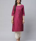 Purple plain cotton
 ethnic-kurtis