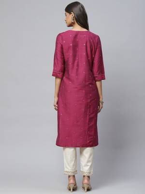 Purple plain cotton
 ethnic-kurtis 4