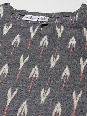 Grey printed cotton
 ethnic-kurtis 5