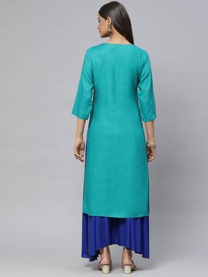 Grey printed cotton
 ethnic-kurtis 4