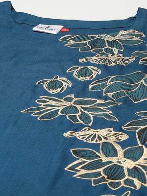 Blue printed cotton
 ethnic-kurtis 5