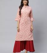 Pink printed cotton
 ethnic-kurtis