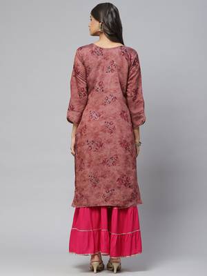 Purple printed cotton
 ethnic-kurtis 4