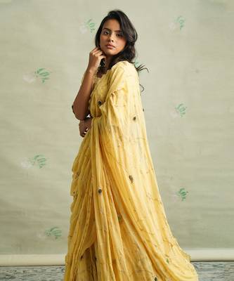 Yellow Heavy Embroidered Lehenga Set 2