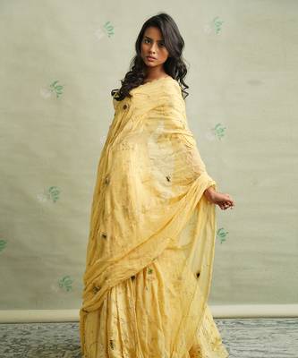 Yellow Heavy Embroidered Lehenga Set 4