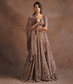 Brown Jhal Work Lehenga 